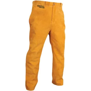 Pantalon soudeur en cuir jaune pour soudage