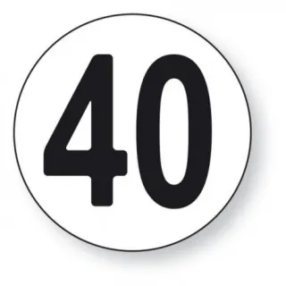 Disque Limitation de vitesse 40 km/h adhésif Sécurama