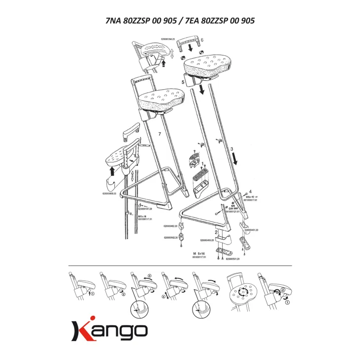 Assis Debout siège ergonomique en tube acier Kango Sécurama