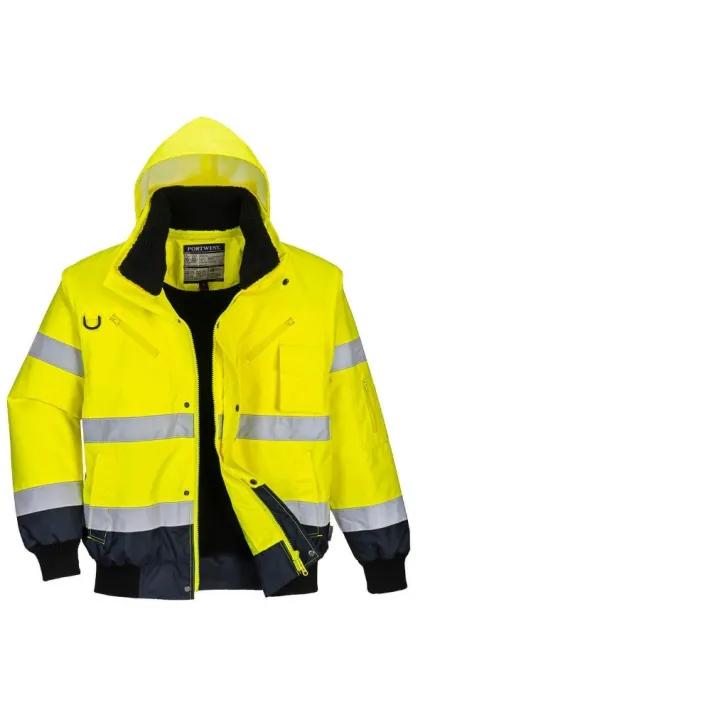 Blouson haute visibilité manches amovibles 3 en 1 en (2 coloris)