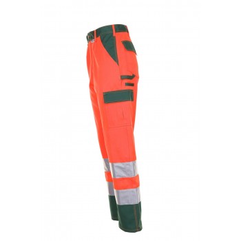Pantalon multirisque haute visibilité PLANAM orange vert profil