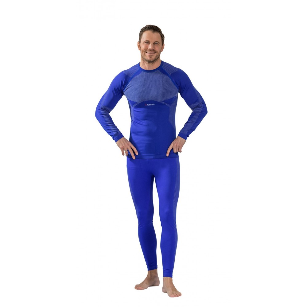 Sous-vêtement Thermique Femme - Haut Et Bas En Polyester Bleu Clair | Col Rond, Taille 4XL