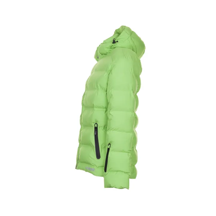 Vue de face de la veste matelassée pour hommes Powder verte