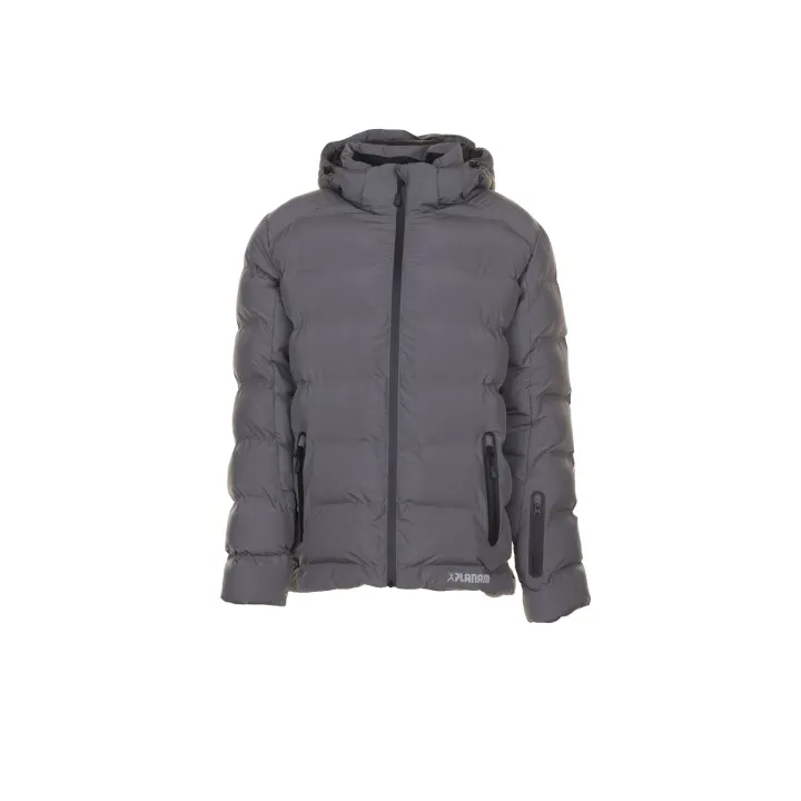 Vue de face de la veste froid pour hommes Powder grise