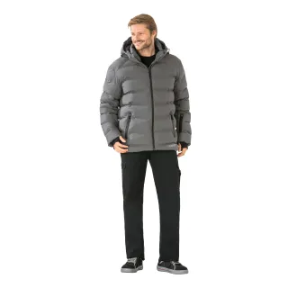 Homme équipé avec la veste froid POWDER grise
