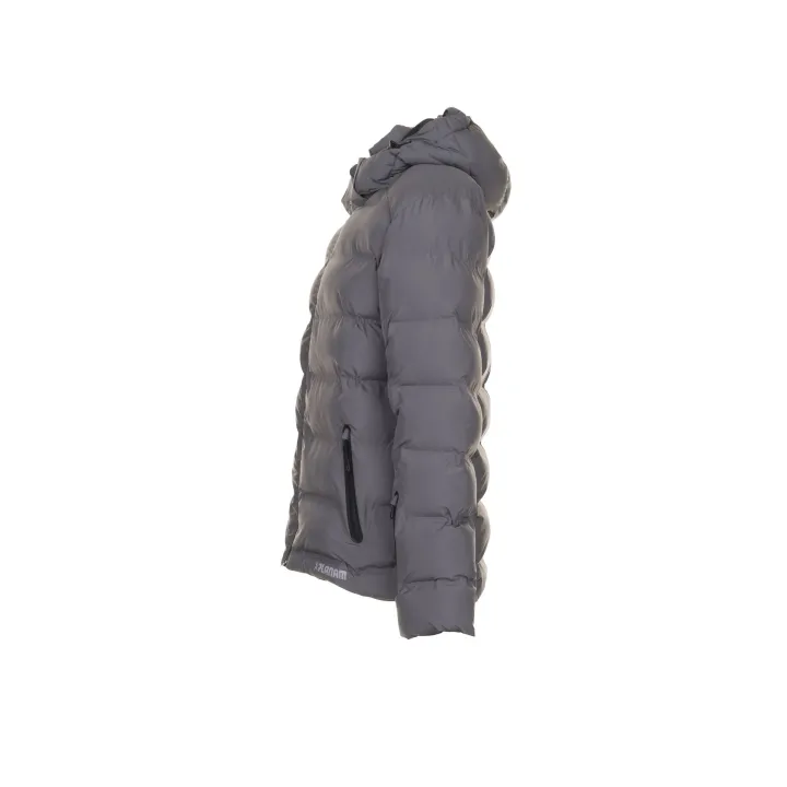 Vue latérale de la veste froid pour hommes Powder grise