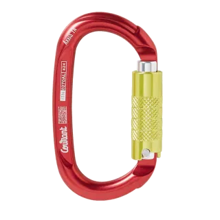 Mousqueton oval AXXIS TL triple sécurité rouge COURANT ELAGAGE