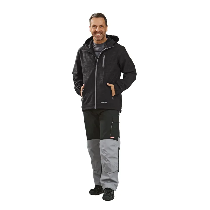 Homme et veste softshell noir CUBE