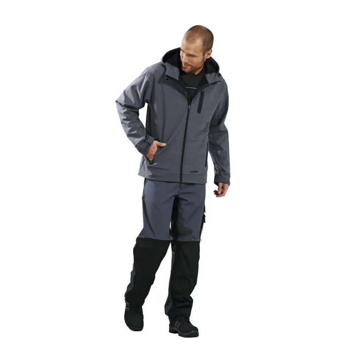 Homme et veste softshell ardoise CUBE