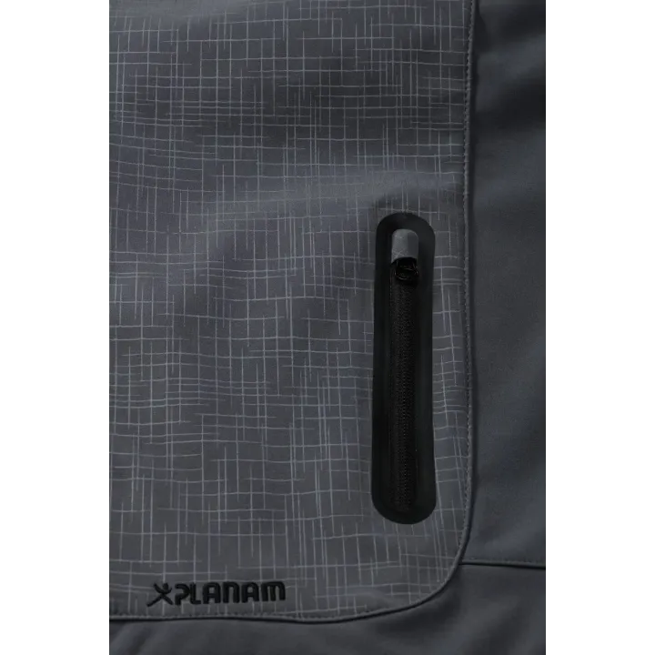 Poche zippée de la veste softshell grise CUBE