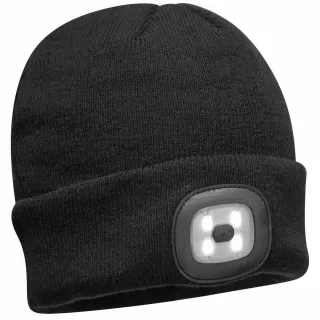 Bonnet double led noir rechargeable avant