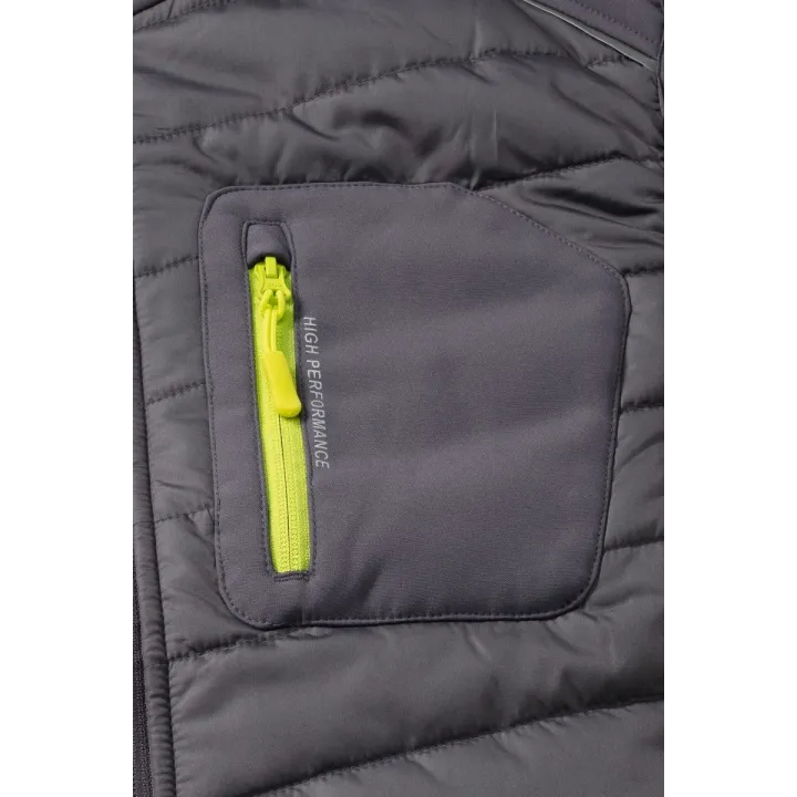 Doudoune matelassée Stretchline PLANAM gris profil poche