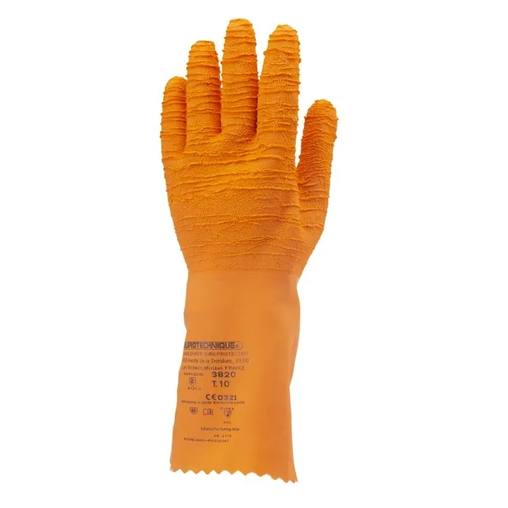 Gants enduits latex  crêpé orange 34 cm covergard