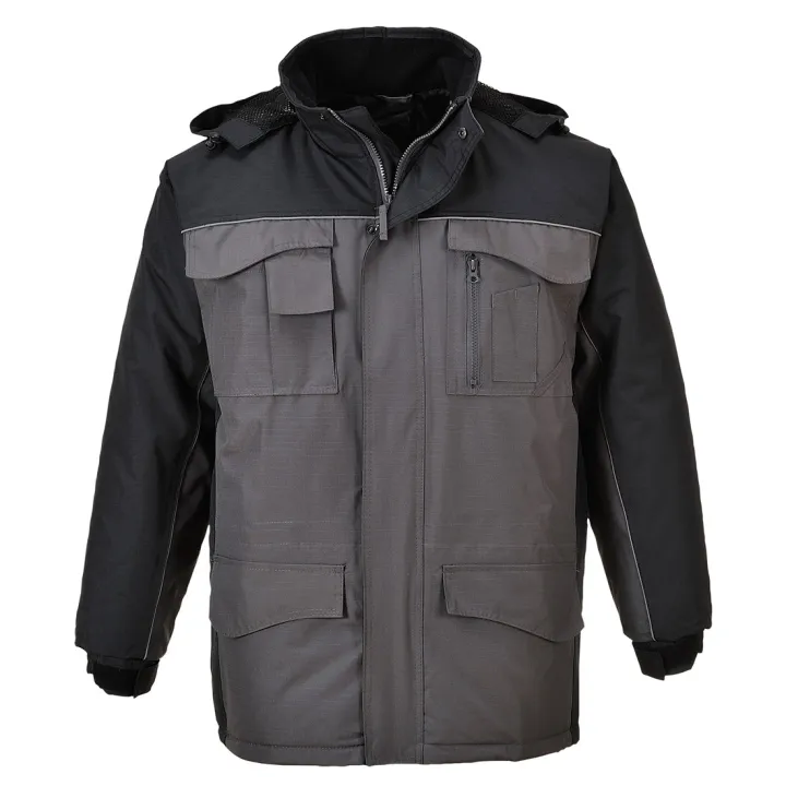 Parka robuste et imperméable rip stop gris noir