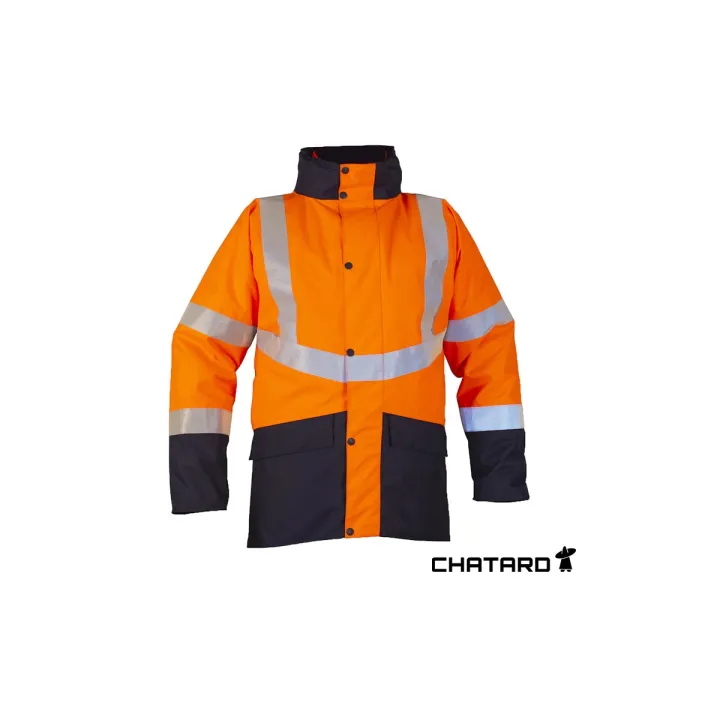 Veste pluie haute visibilité haut de gamme BERGEN CHATARD orange