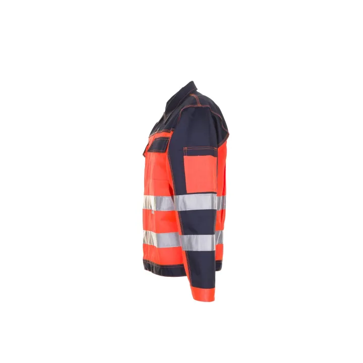 Veste haute visibilité multirisque PLANAM orange marine profil