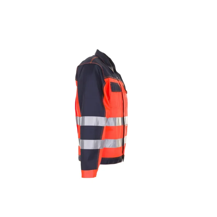 Veste haute visibilité multirisque PLANAM orange marine profil