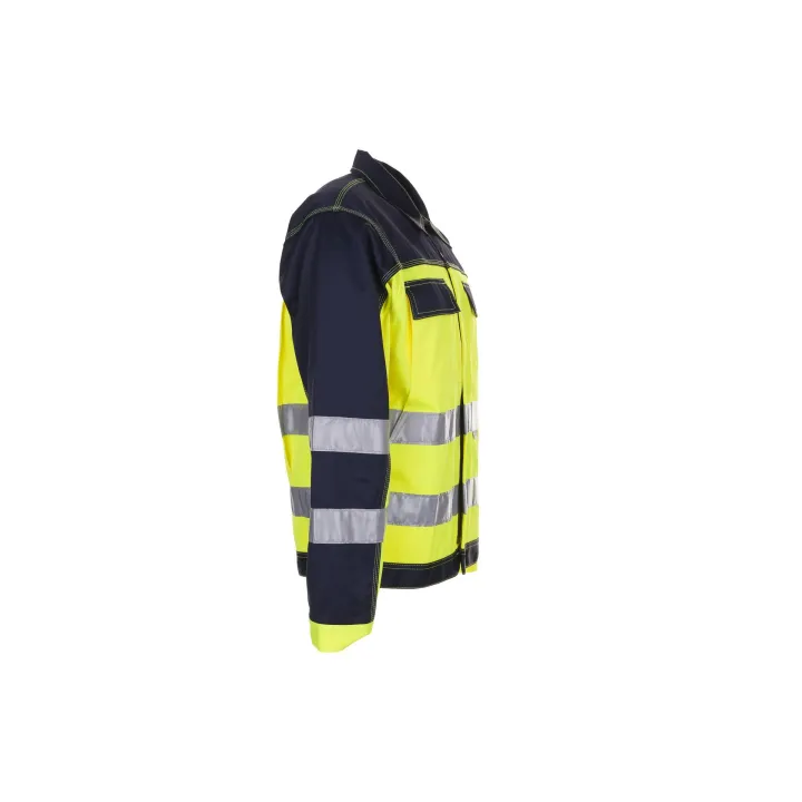 Veste haute visibilité multirisque PLANAM jaune marine profil