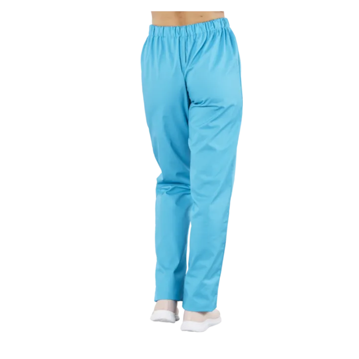 Pantalon mixte polyester coton élastiqué PACO turquoise  PBV