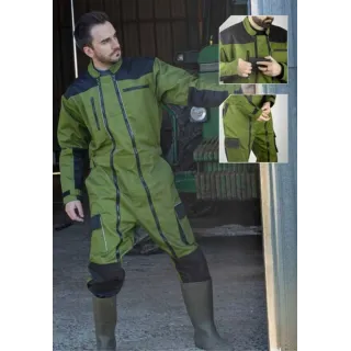 Combinaison 2 DF poly coton TRIDENT vert - noir LMA