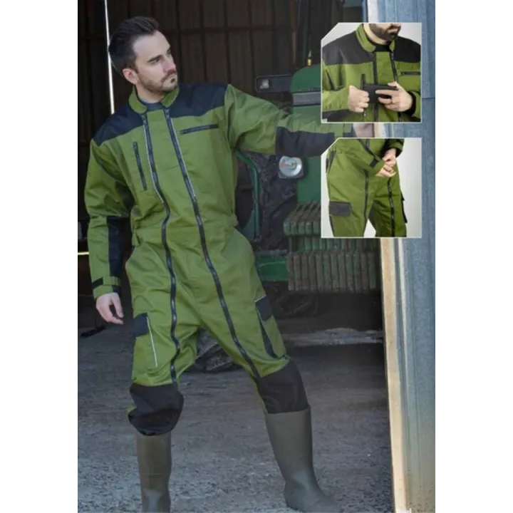 Combinaison 2 DF poly coton TRIDENT vert - noir LMA