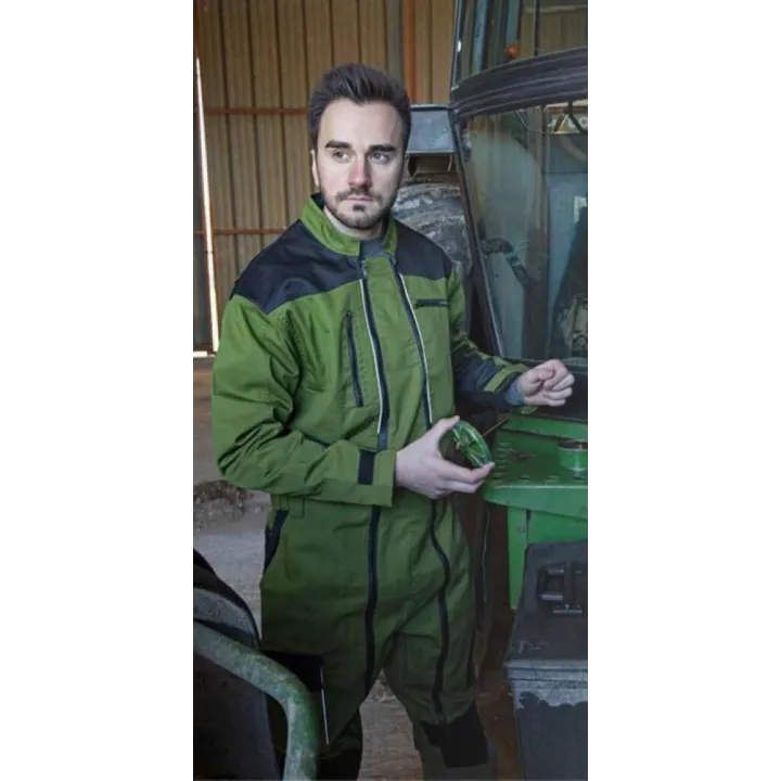 Combinaison 2 DF poly coton TRIDENT vert - noir LMA