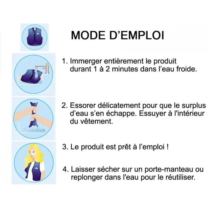 Mode d'emploi Veste rafraichissante Hyperkewl TECHNICHE