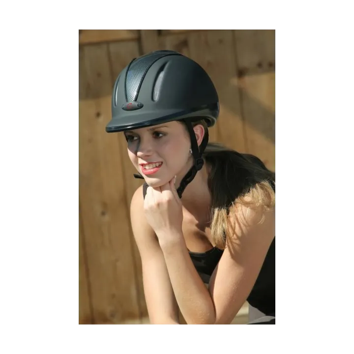 Casque ou bombe d'équitation 3 points CARBONIC