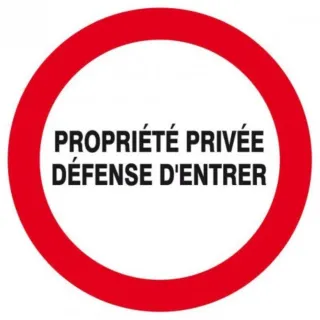 Panneau Propriété privée défense d'entrer rigide ou adhesif 18 cm