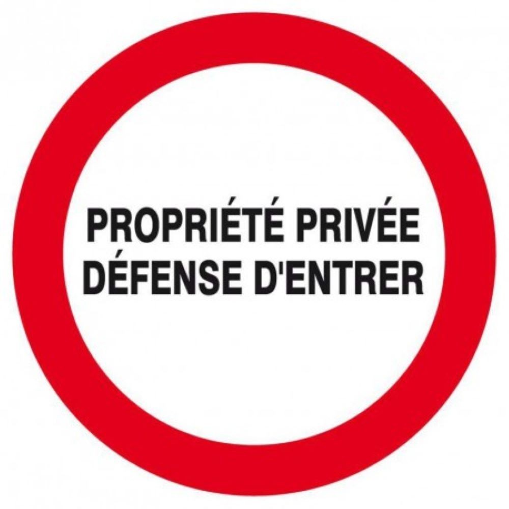 Panneau Propriété privée défense d'entrer rigide ou adhesif 18 cm