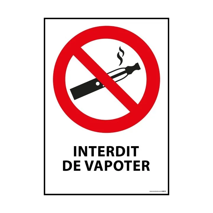 Panneau interdiction de vapoter en PVC format A4