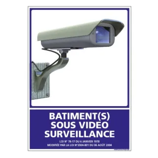 Panneau batiment sous vidéo surveillance format A4