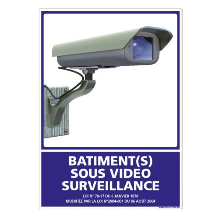 Panneau batiment sous vidéo surveillance format A4