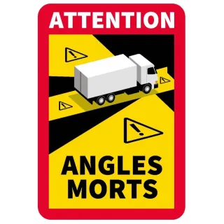 Etiquette autocollant angle mort camion