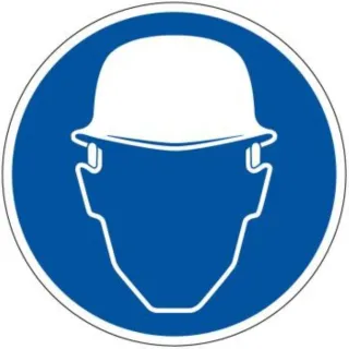 Panneau port de casque de chantier obligatoire adhesif