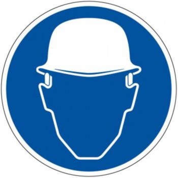 Panneau port de casque de chantier obligatoire adhesif
