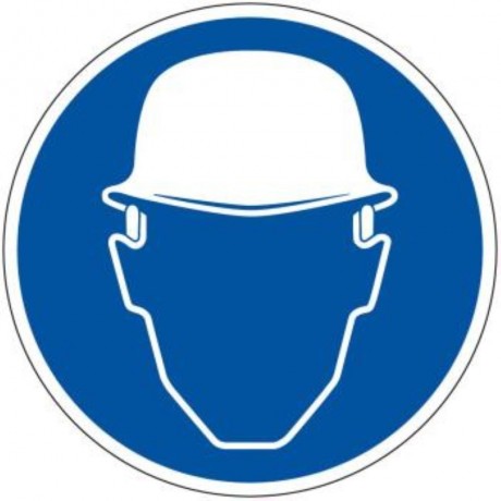 Panneau port de casque de chantier obligatoire adhesif