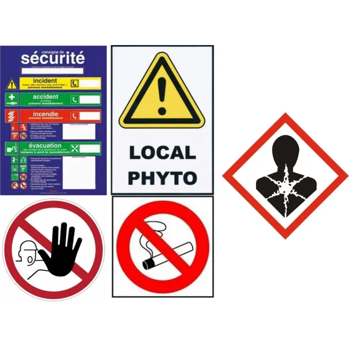 Kit Signaletique pour local phytosanitaire 5 panneaux