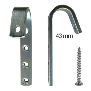 Crochet de sécurité acier pour échelle bois de 40 à 43mm la paire