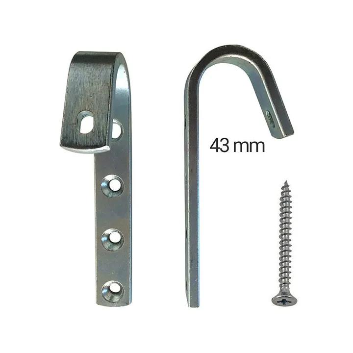 Crochet de sécurité acier pour échelle bois de 40 à 43mm la paire
