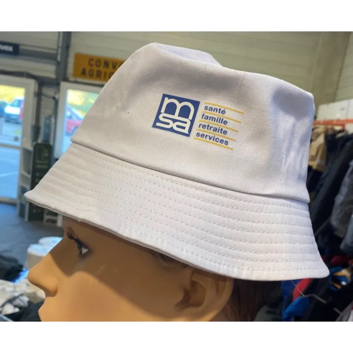 Bob ou chapeau blanc taille enfant et adulte coton MSA