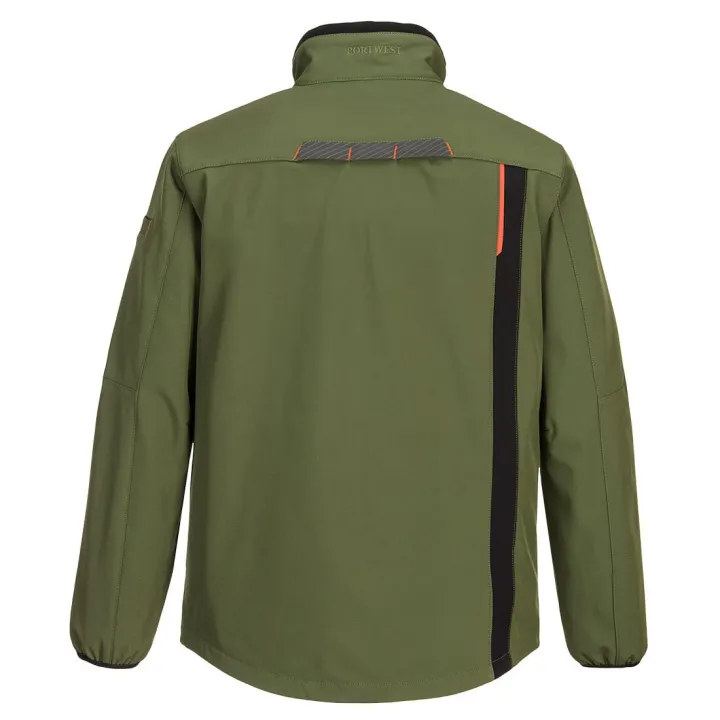 Veste T750 Softshell WX3 vert olive imper respirante doublée micro polaire dos