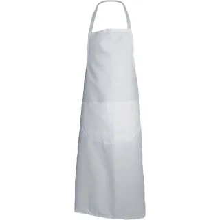 Tablier à bavette couleur blanc 100 % coton PBV Sécurama