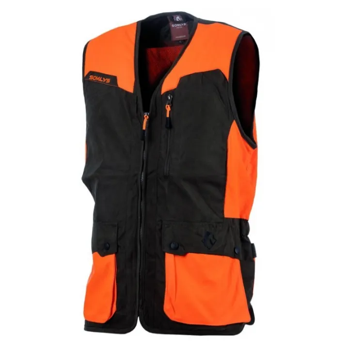 Gilet sans manche spéciale chasse CLASSY orange marron