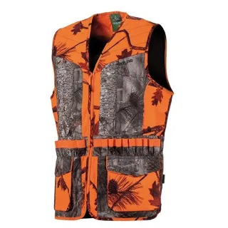 Gilet chasse sans manche camouflage orange calibre 20 TREELAND