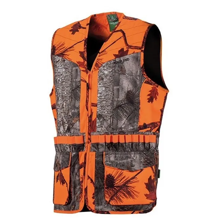 Gilet chasse sans manche camouflage orange calibre 20 TREELAND