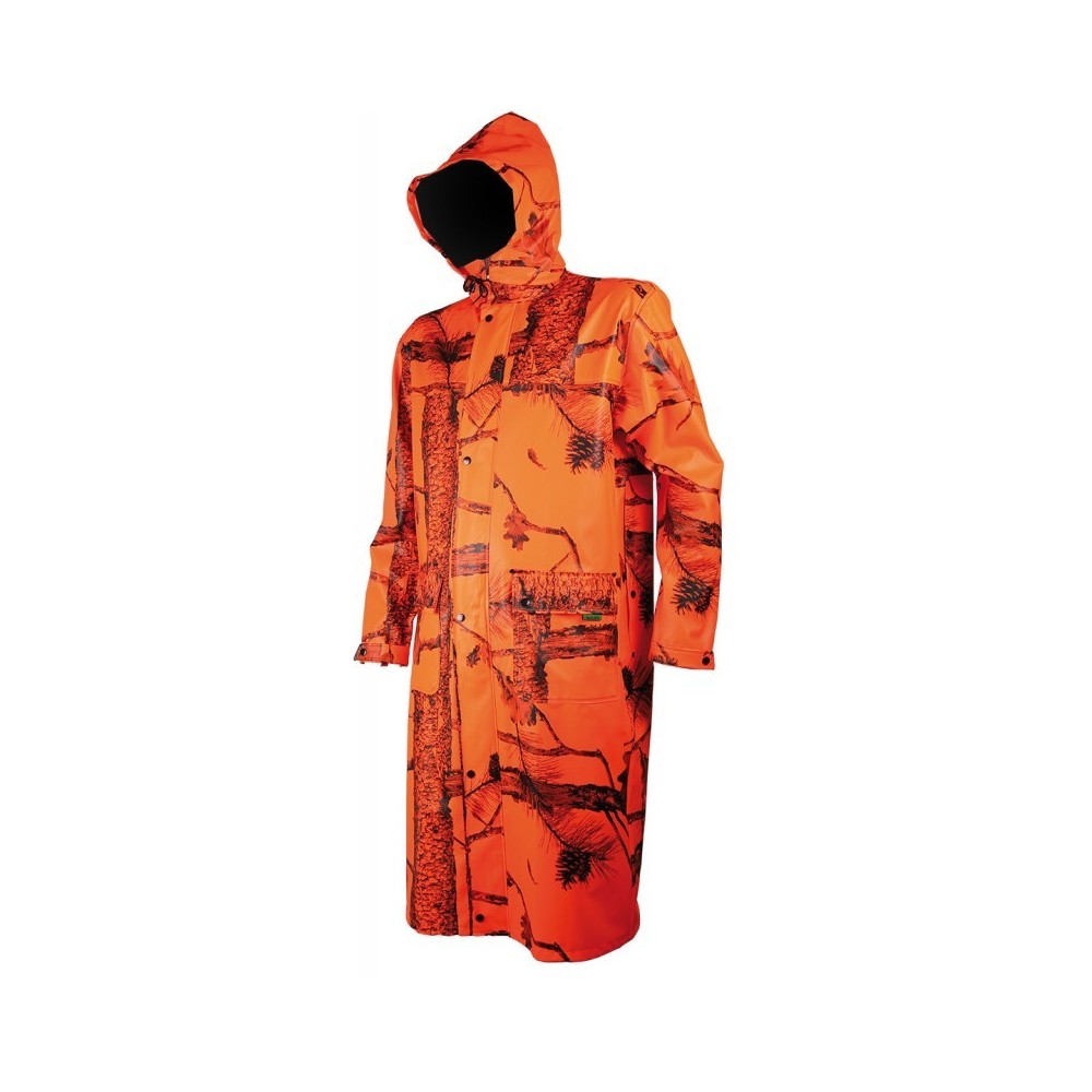 Manteau de chasse long camouflage orange TREELAND