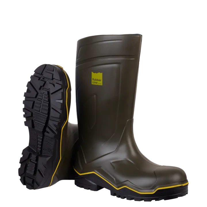 Paire de botte de travail nouvelle génération RUBBER 04 verte SOLIDUR