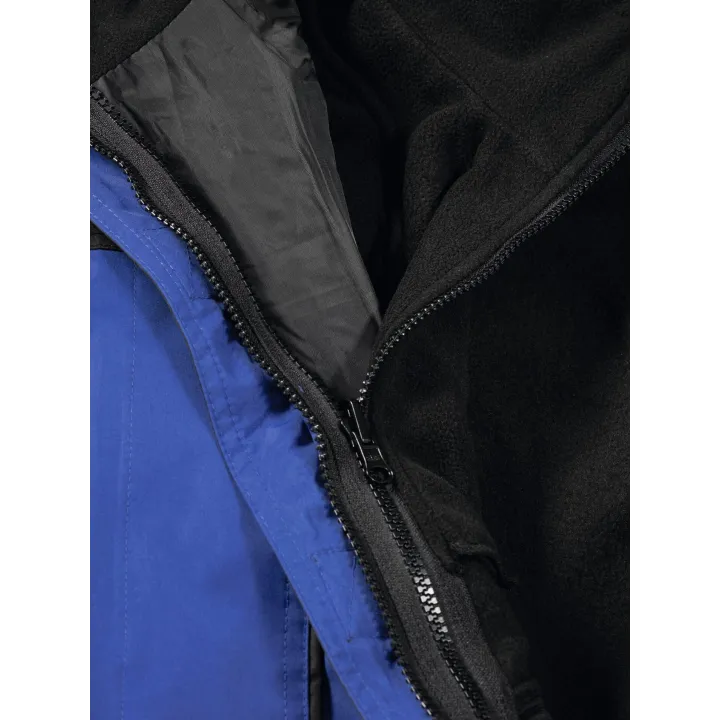 Parka de travail 3 en 1 hiver et mi saison froid et pluie twister bleu zip doublure