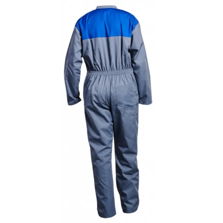 Combinaison de travail à double fermeture bicolore Sécurama bleu gris